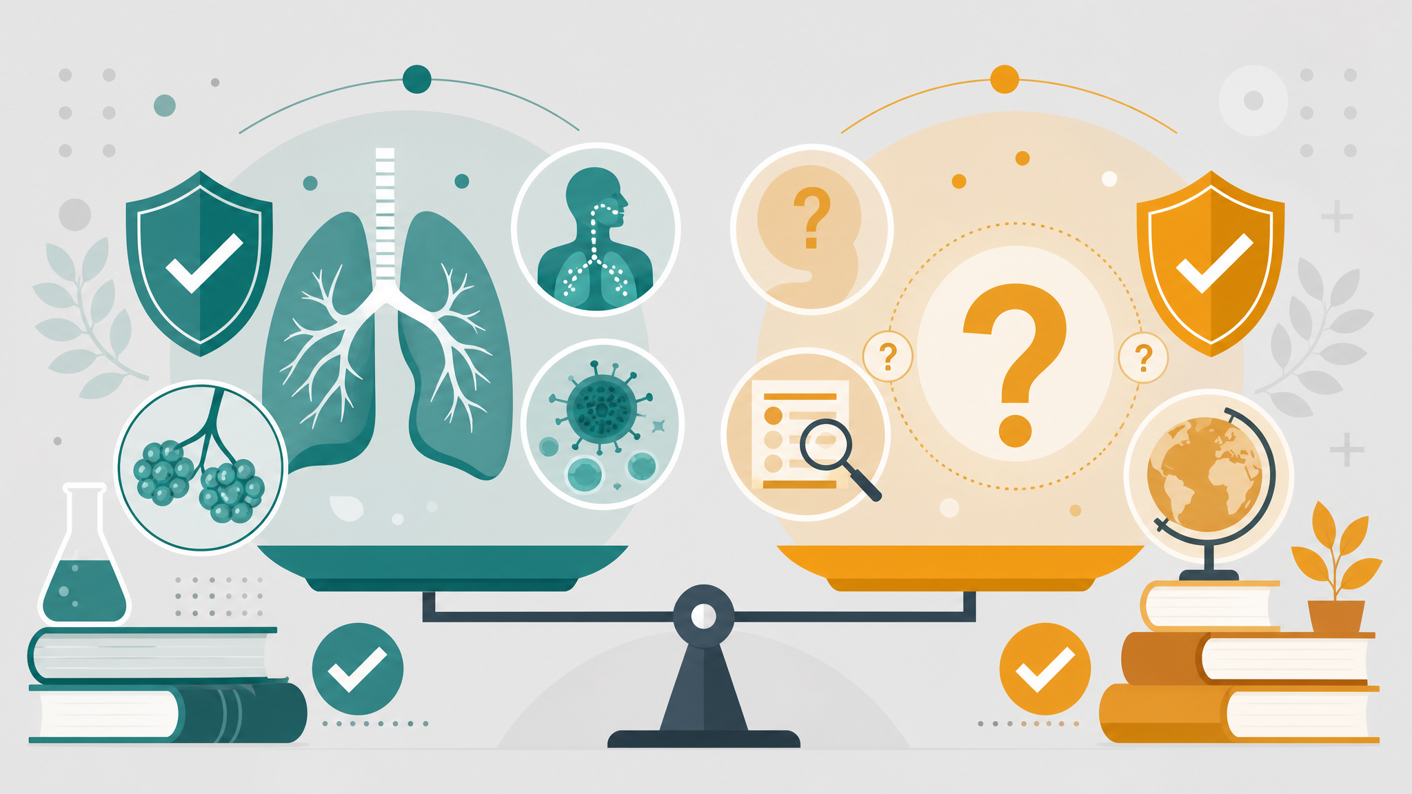 Illustration comparing mold-related health conditions and explanations